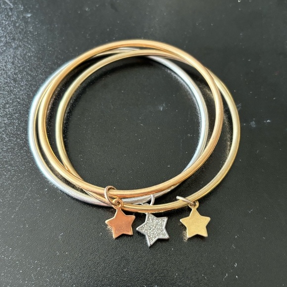 Coach Elegant Gold and Silver Star Charm Bangles - Picture 1 of 3